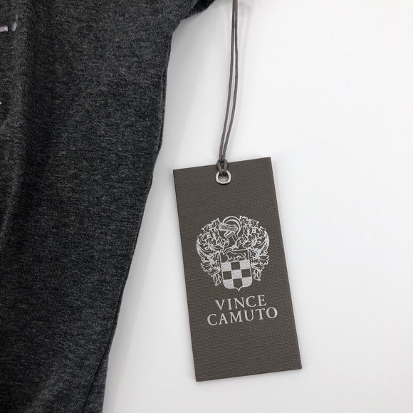 Vince Camuto Womens Top Small Gray Metal Stud Long Sleeve Stretch Rayon Knit NEW - Picture 6 of 12